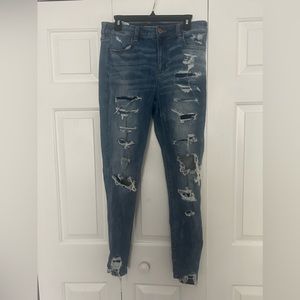 AE next level stretch skinny ripped jean